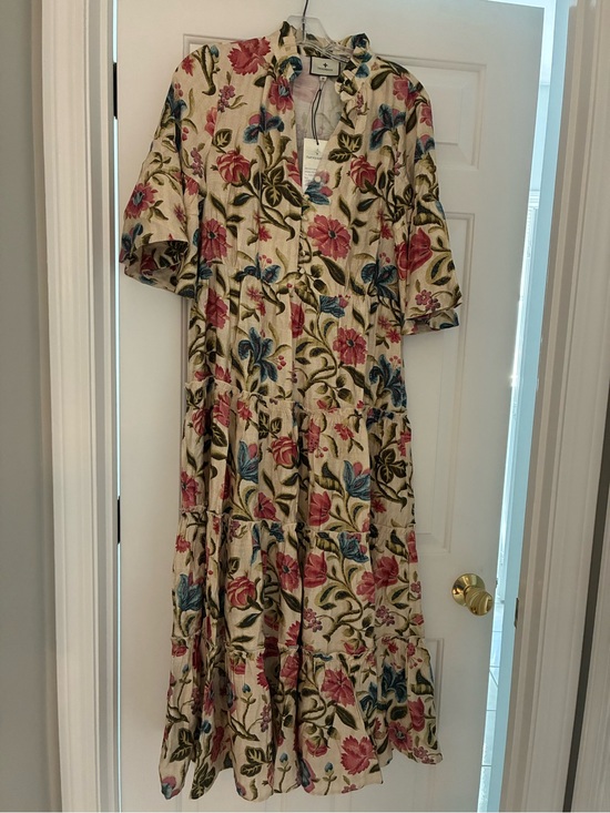 Tuckernuck Dresses & Skirts - Tuckernuck Cream Maxi Dress with Pink & Blue Floral Print.